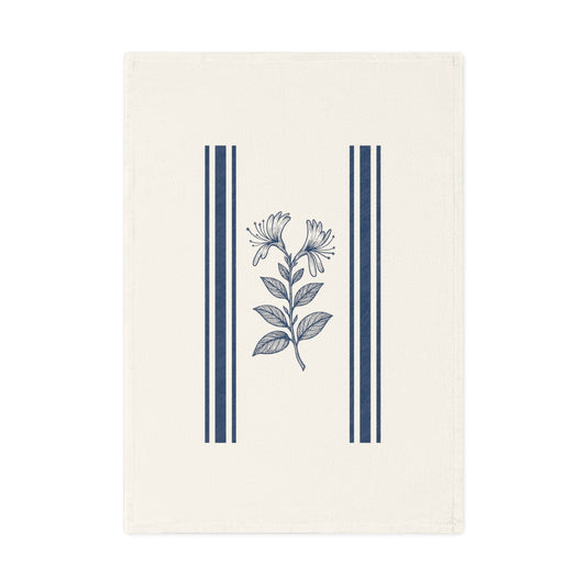 Floral Cotton Tea Towel, Kitchen Décor, Gift for Home, Rustic Design, Eco-Friendly Kitchen Accessory, Housewarming Gift