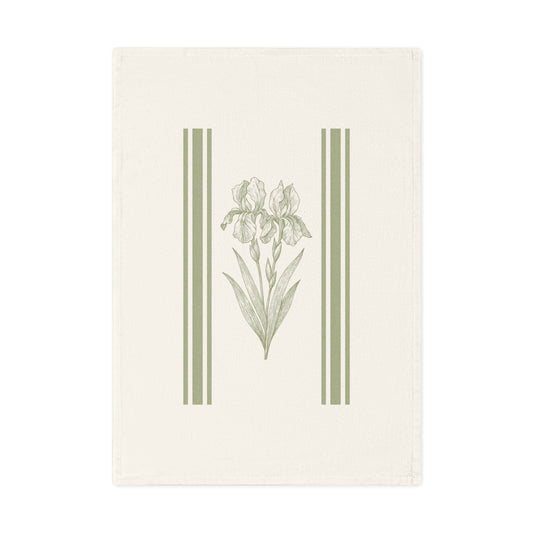 Botanical Cotton Tea Towel, Elegant Kitchen Decor, Floral Design, Gift for Mom, Hostess Gift, Spring Kitchen Decor