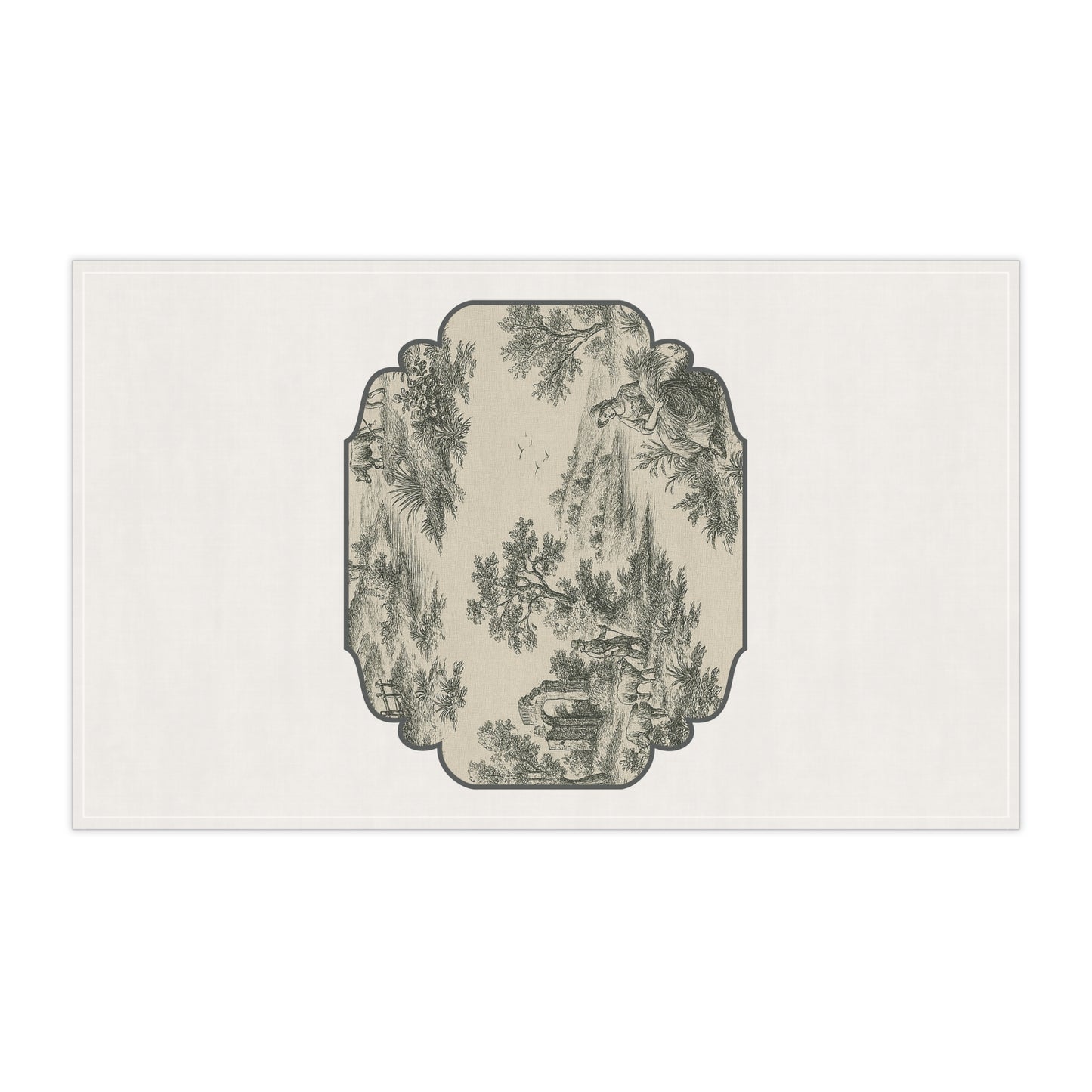 Elegant Cotton Tea Towel with Scenic Design