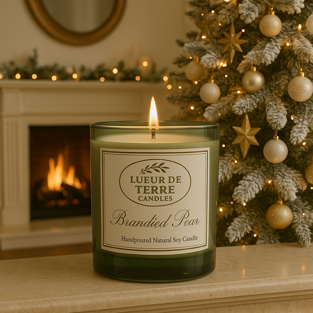 ✨Brandied Pear Holiday Candle – Lueur De Terre ✨